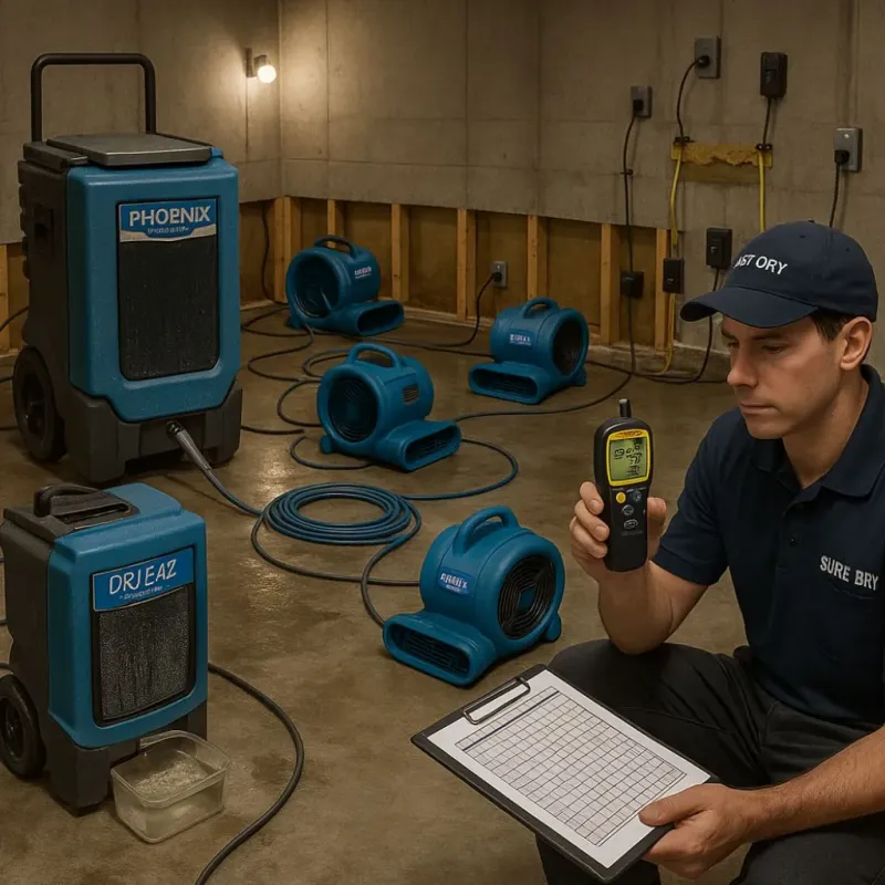 Structural Drying and Dehumidification process in Brookston, IN